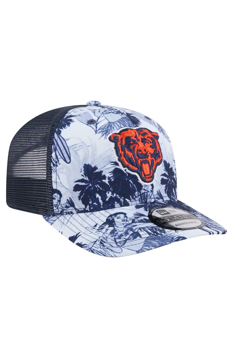 New Era Men's New Era Navy Chicago Bears Hula 9SEVENTY Adjustable Trucker Hat, Alternate, color, 