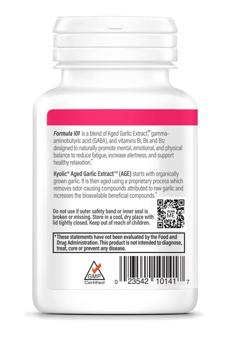 Aged Garlic Extract Formula 101, Stress and Fatigue Relief, 100 capsules., Alternate, color, None