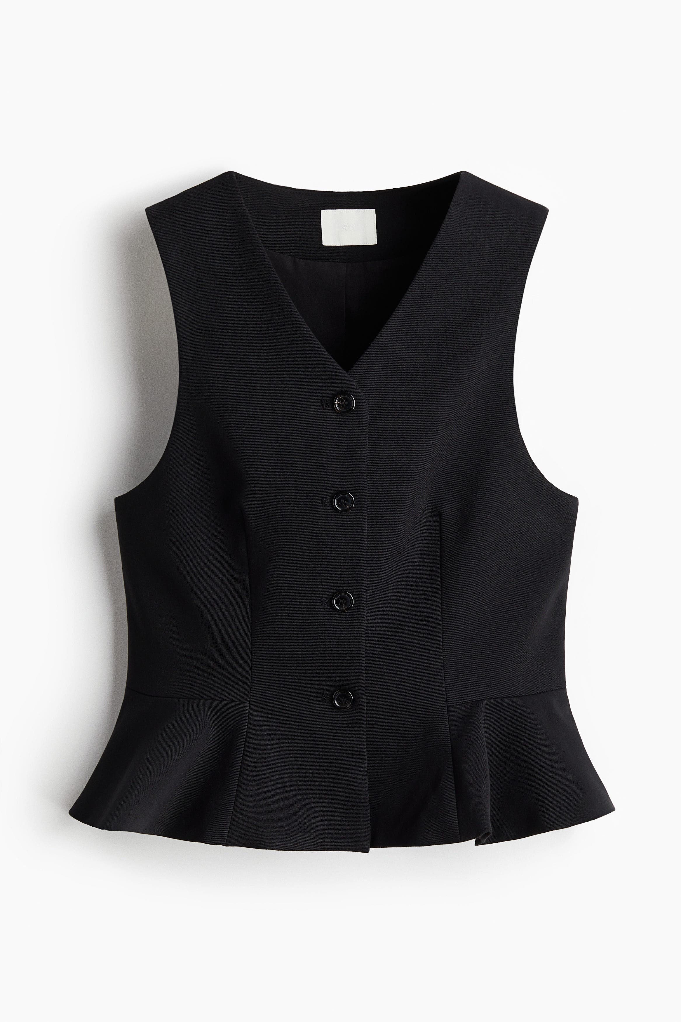 V-neck Peplum Waistcoat