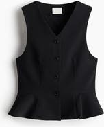 H&M V-neck Peplum Waistcoat