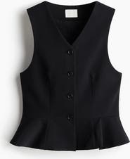 H&M V-neck Peplum Waistcoat