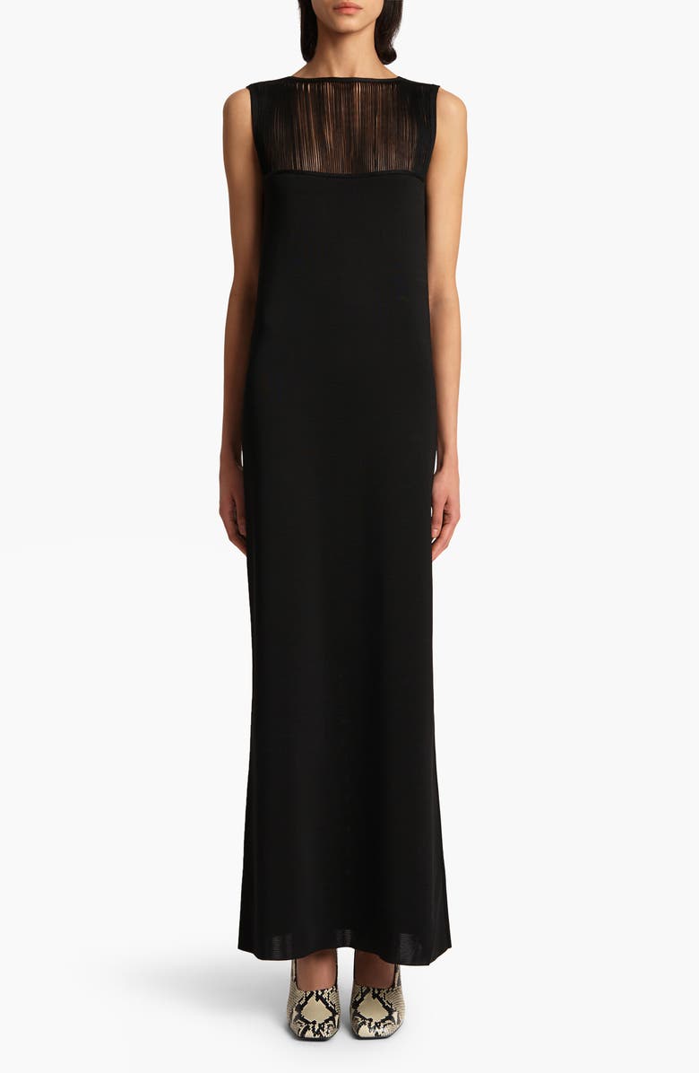 Khaite Ruslan Knit Column Dress, Main, color, Black