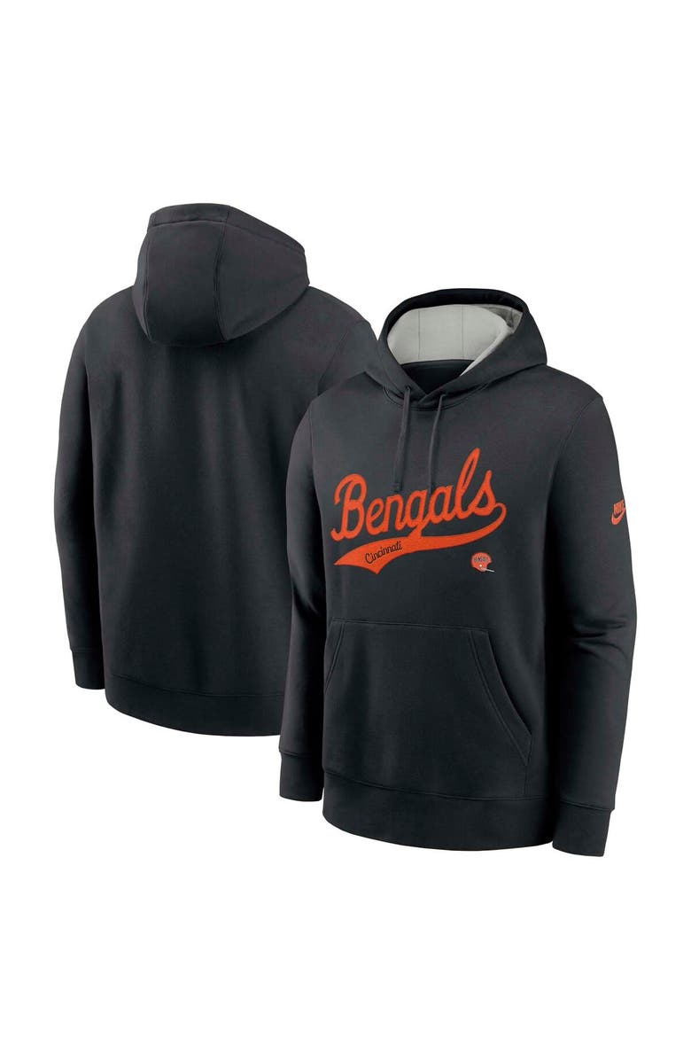 Nike Men's Nike Black Cincinnati Bengals Rewind Club Logo Pullover Hoodie, Alternate, color, Black