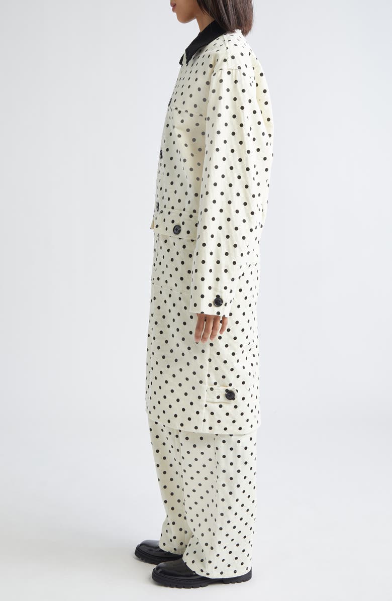 Tanner Fletcher Gender Inclusive Porter Polka Dot Coat, Alternate, color, Ivory/ Black Polkadot