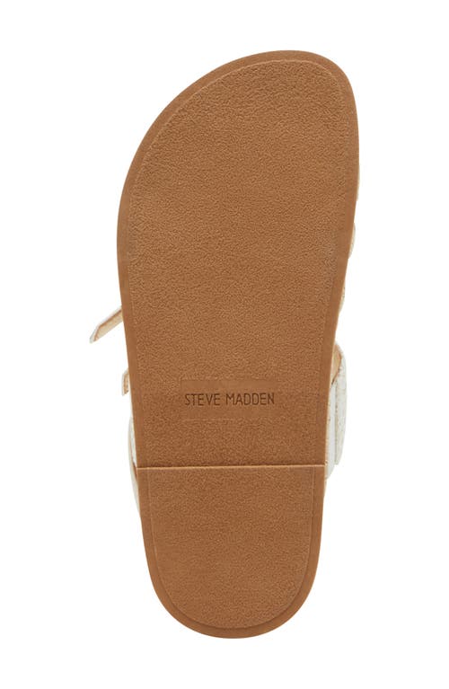 Steve Madden Kids' Jtickle Espadrille Platform Slide Sandal In Bone Multi
