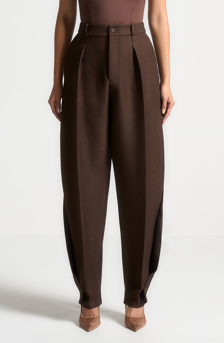 Manière De Voir Sophie Twist Leg Tailored Trousers, Alternate, color, Brown