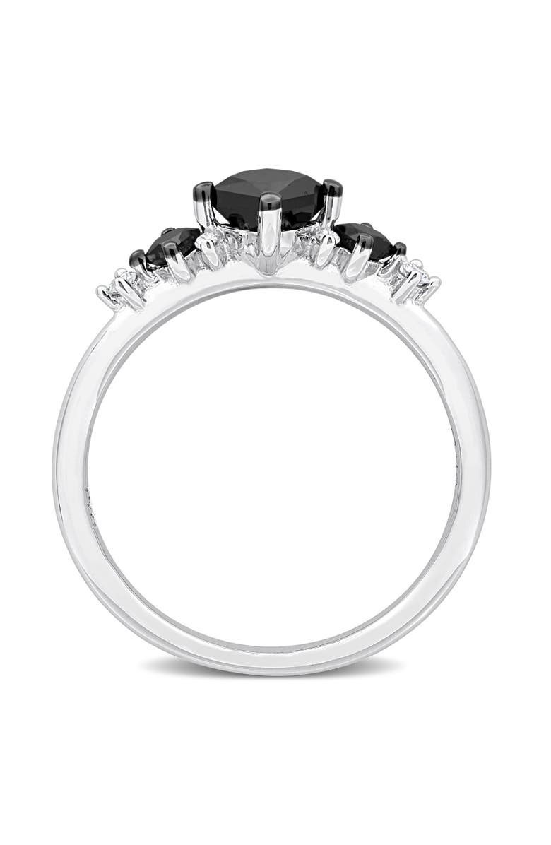 Julianna B. Black & White Diamond Princess-Cut 3-Stone Ring 14k, Alternate, color, 14K White Gold
