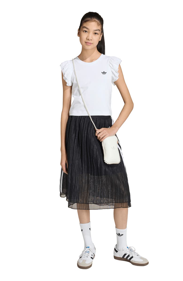 adidas Kids' Lace Flutter Sleeve T-Shirt, Alternate, color, White