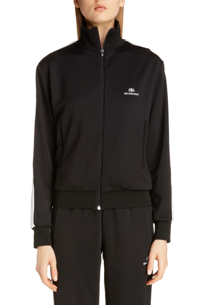 Logo Track Jacket, Main, color, BLACK/ WHITE