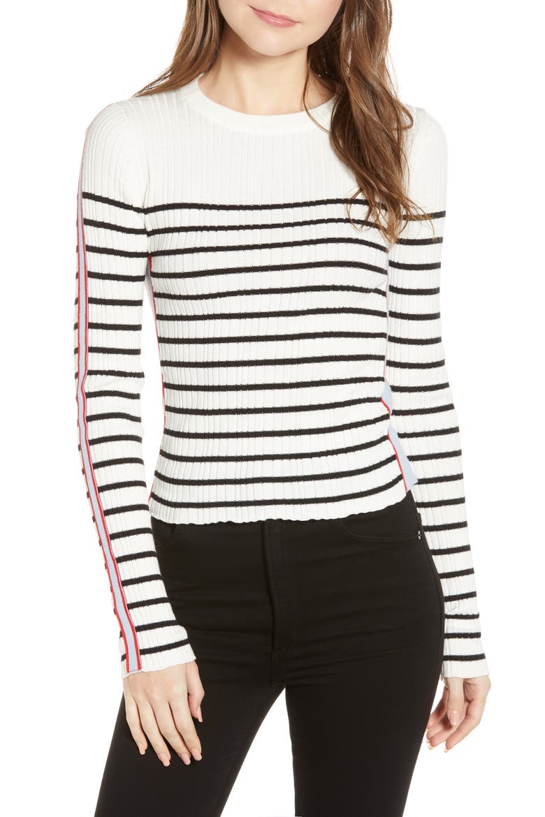 Marina Stripe Sweater, Main, color, BLACK STRIPE