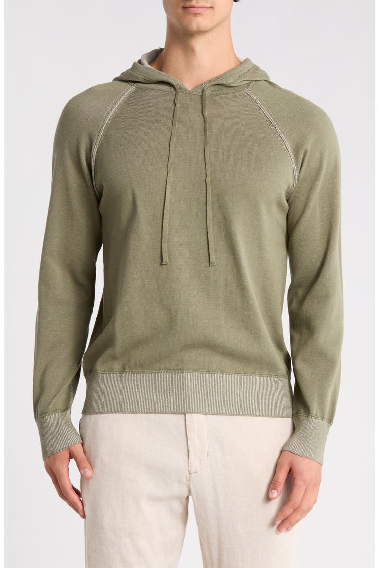 Raglan Sleeve Cotton Hoodie, Main, color, SEA SPRAY