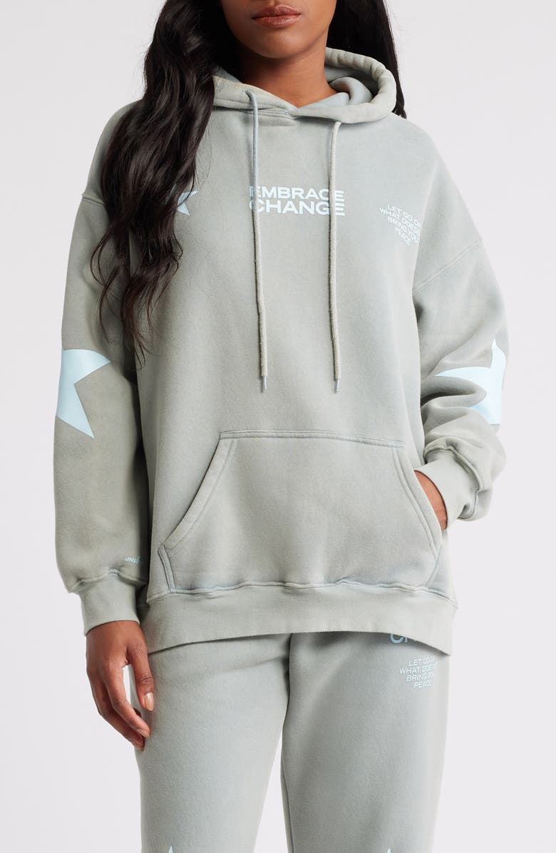 THE MAYFAIR GROUP Embrace Change Graphic Hoodie, Main, color, 