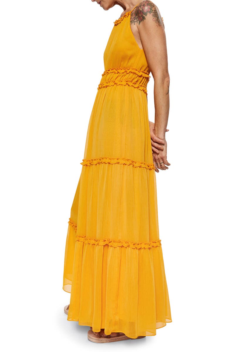 MANGO Ruffle Maxi Dress, Alternate, color, 
