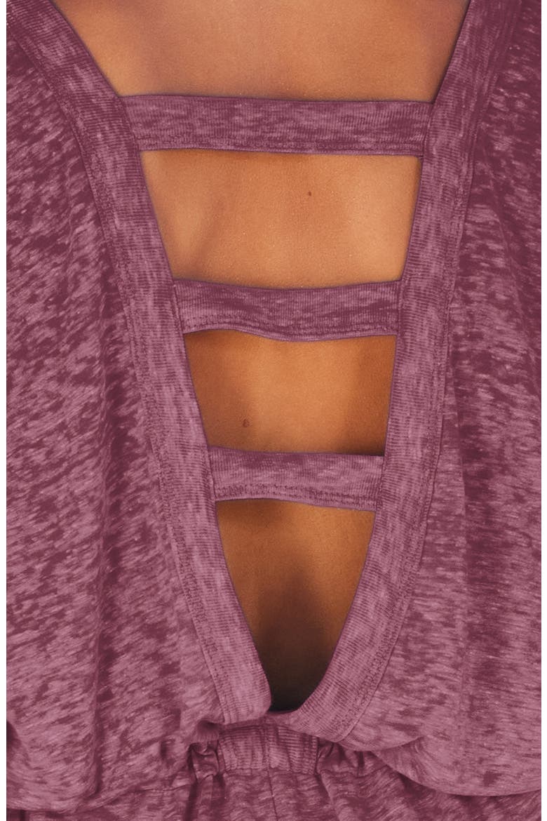 Beach Date Burnout Jersey Cover-Up Romper, Alternate, color, AUBERGINE