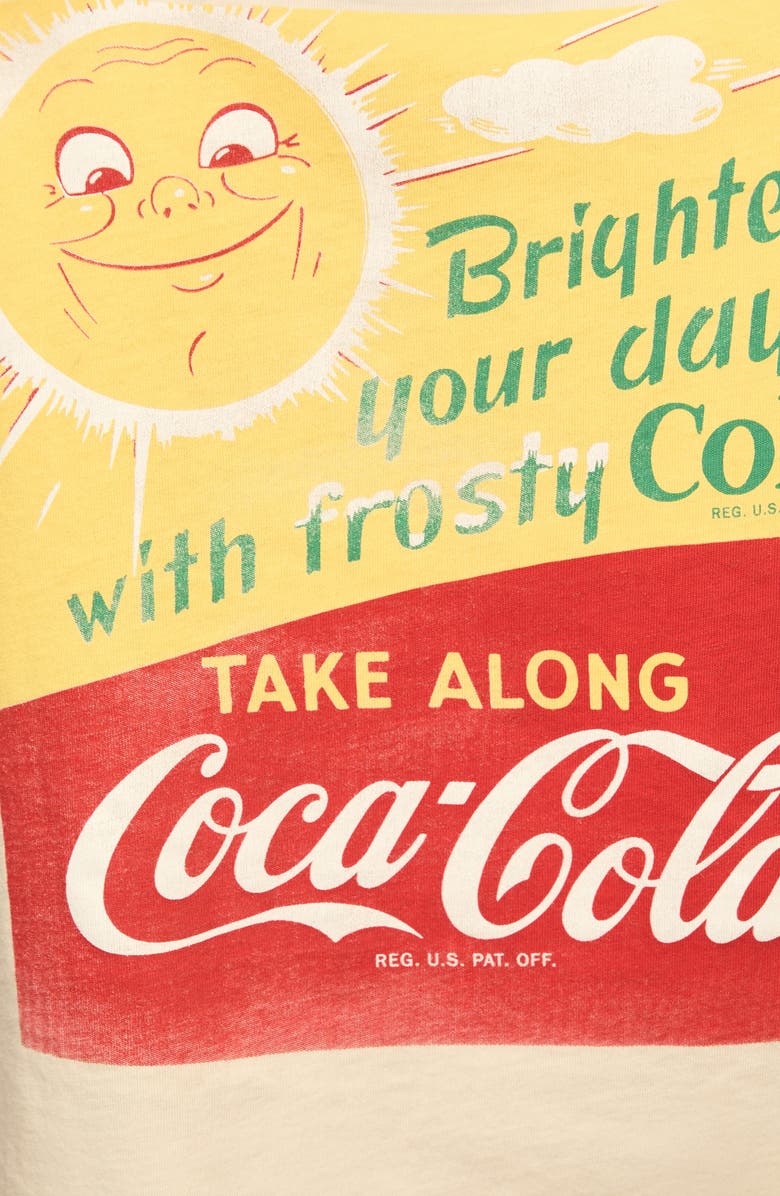 Lucky Brand Coca-Cola<sup>®</sup> Brighten Your Day Cotton Graphic T-Shirt, Alternate, color, Whitecap Gray