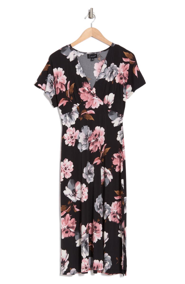 Connected Apparel Floral Midi Dress, Alternate, color, 