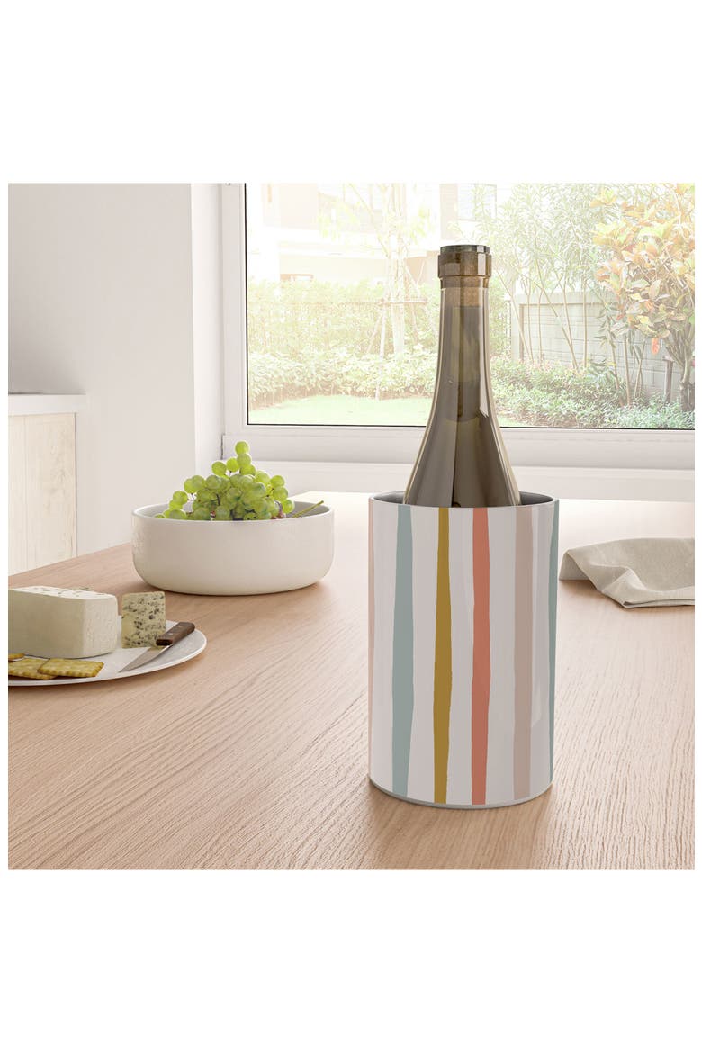 Colorful Stripes Stainless Steel Wine Chiller, Alternate, color, PINK