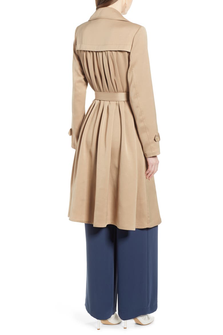 Pleat Back Trench Coat (Nordstrom Exclusive), Alternate, color, TAN