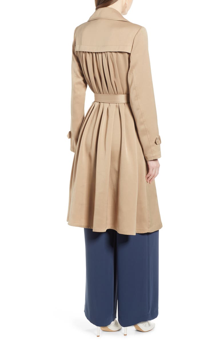 Something Navy Pleat Back Trench Coat, Alternate, color, 