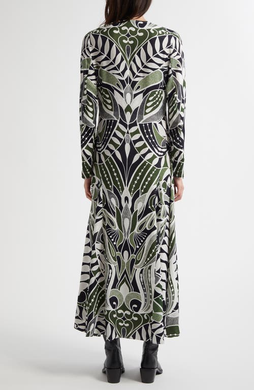 Shop Farm Rio Lace Nature Long Sleeve Cotton Maxi Dress In Lace Nature Black