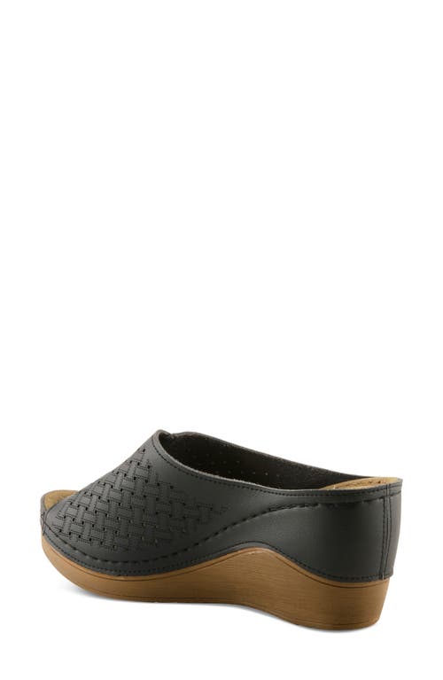 Flexus By Spring Step Platform Wedge Sandal In Black