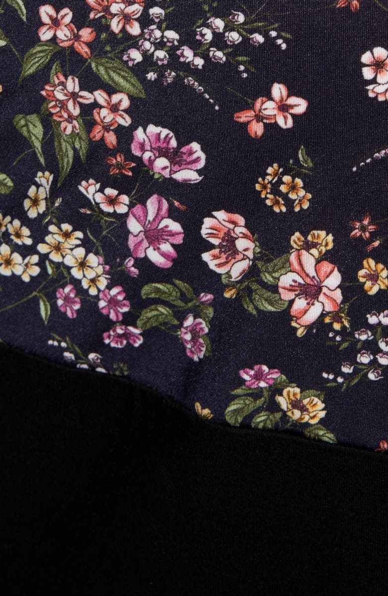 Maternal America Keyhole Maternity Dress, Alternate, color, Autumn Blossom/ Black