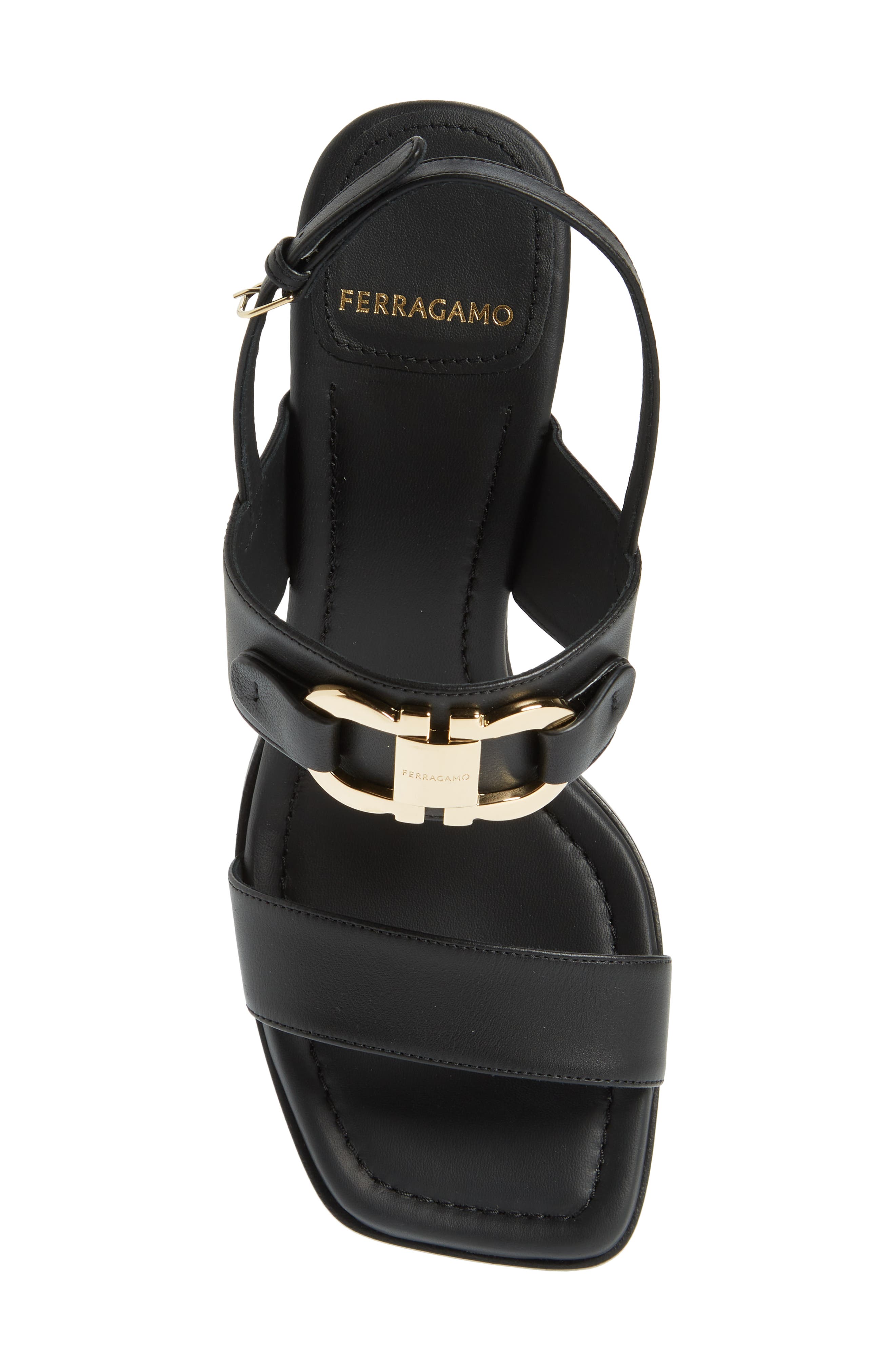 FERRAGAMO Lou Gancio Slingback Sandal, Alternate, color, Nero Nero Nero