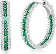 SIMONA CZ & Lab-Grown Stone Hoop Earrings