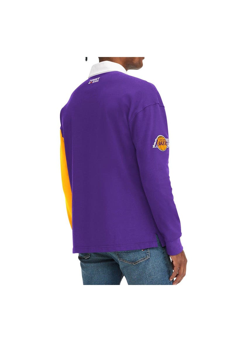 Men's Tommy Jeans Purple/Gold Los Angeles Lakers Ronnie Rugby Long Sleeve T-Shirt, Alternate, color, Purple