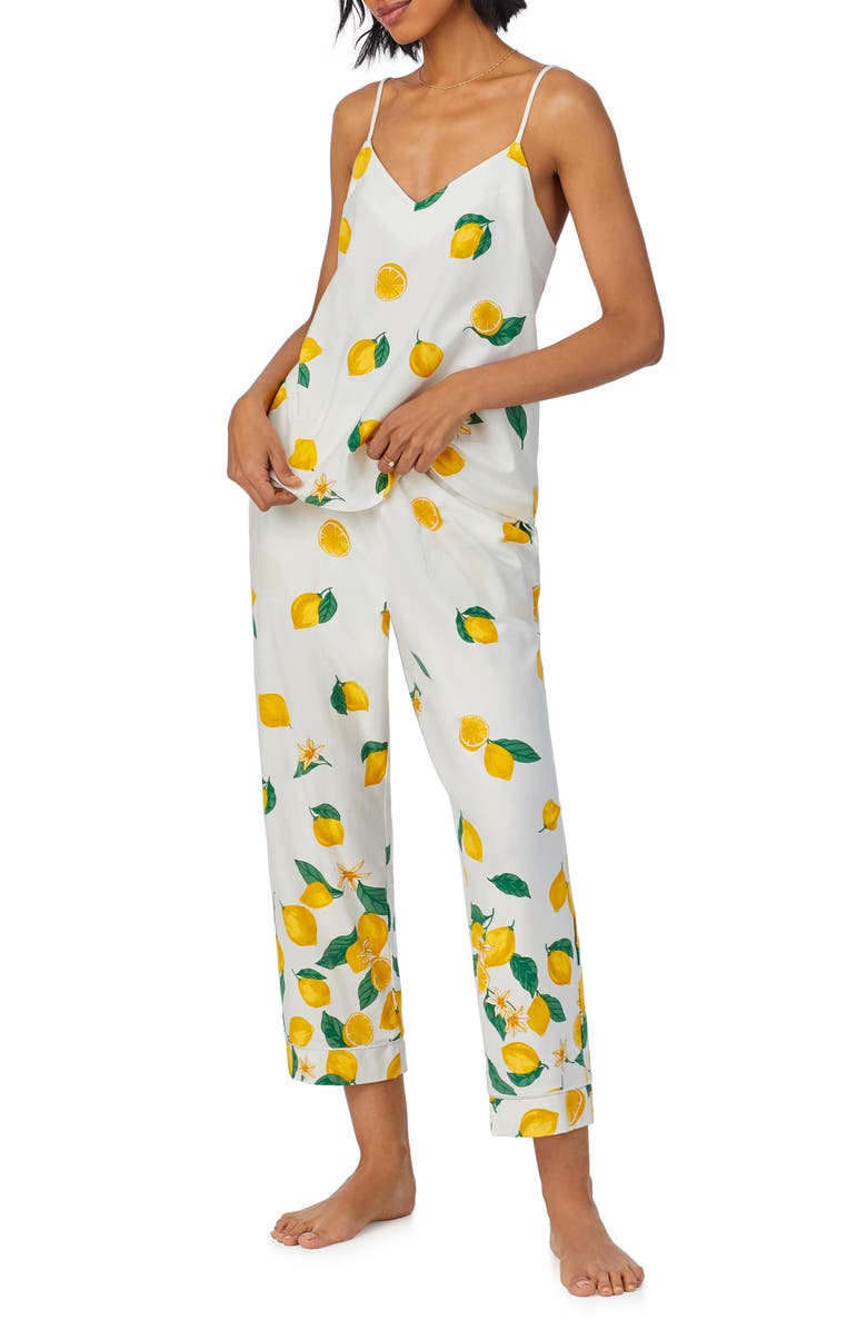 BedHead Pajamas Stretch Organic Cotton Jersey Crop Pajamas, Alternate, color, Main Squeeze Border