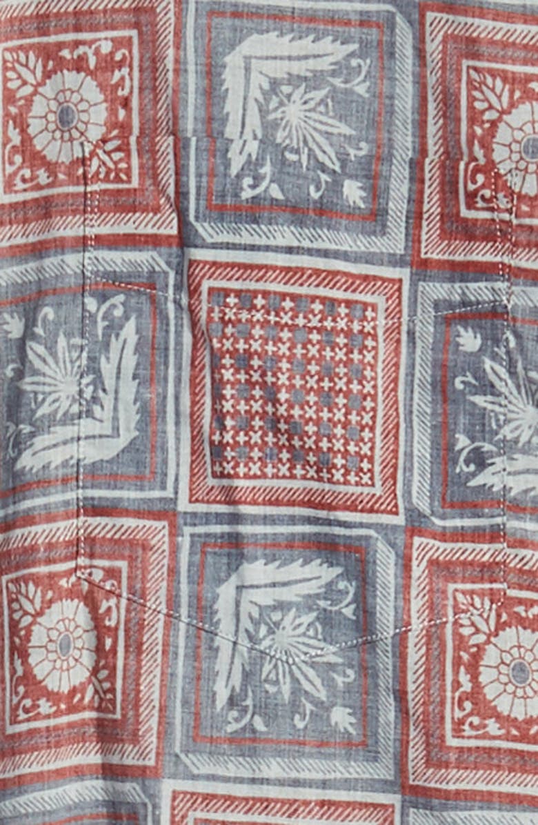 Billy Reid Kirby Slim Fit Savannah Tile Short Sleeve Button-Down Sport Shirt, Alternate, color, 