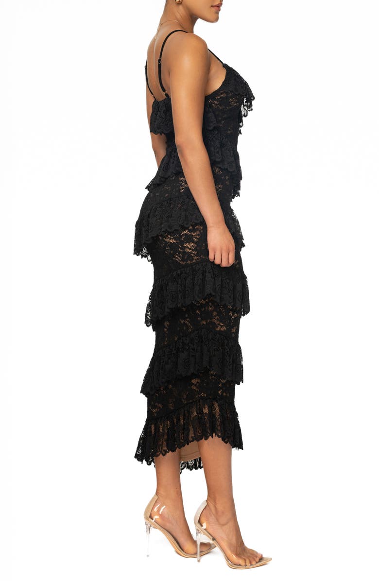 JLUXLABEL Forever Ruffle Lace Midi Dress, Alternate, color, 