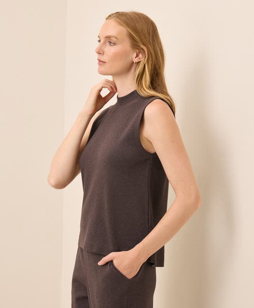 Pact Organic Cotton Airplane Mock Neck Shell In Brown