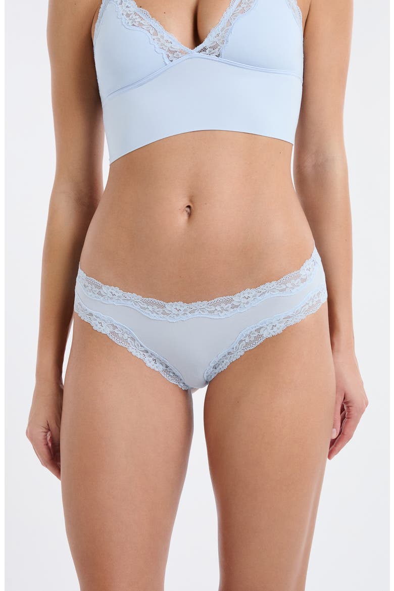 Pure Soft Lace Trim Hipster Briefs, Alternate, color, AZURE BLUE