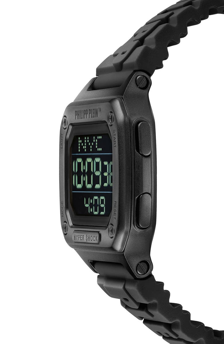 PHILIPP PLEIN Hyper $hock Silicone Strap Square Watch, 44mm, Alternate, color,