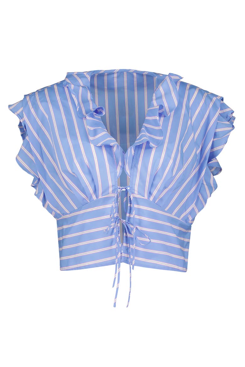 Raphael Ruffle Top, Alternate, color, Blue Stripe