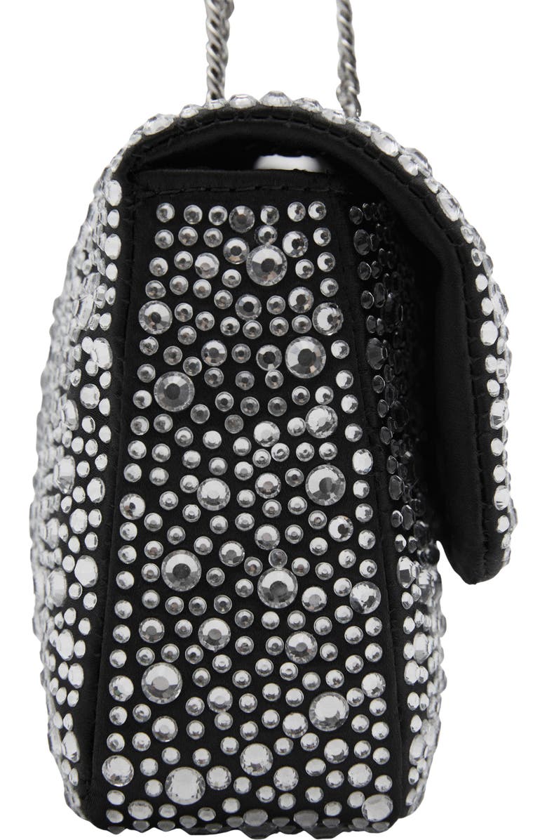 MANGO Crystal Embellished Shoulder Bag, Alternate, color, Black