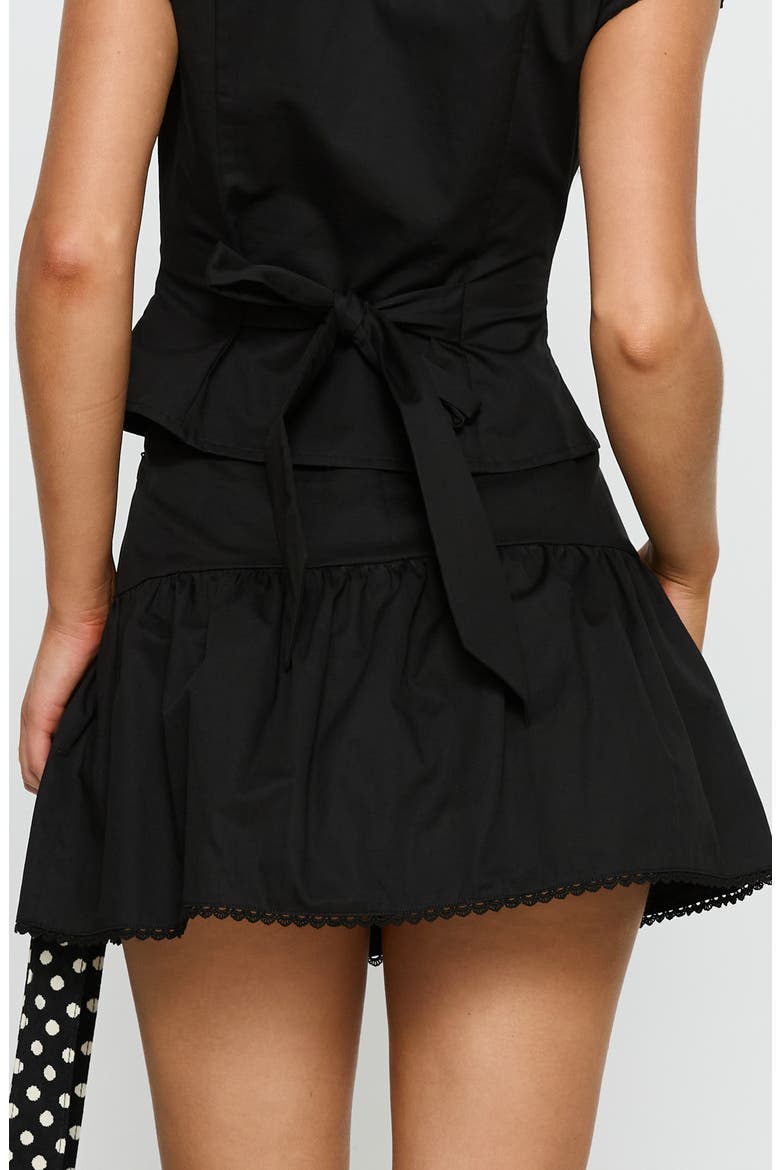 Sweet Treat Shirred Organic Cotton Button-Up Shirt & Miniskirt Set, Alternate, color, BLACK