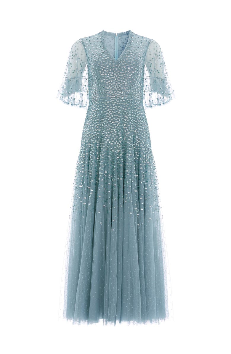 Needle & Thread Dappled Sequin Cape Ankle Gown, Alternate, color, Thistle Blue