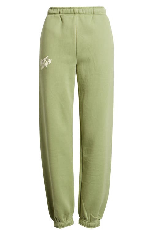 Happy Camp3r Puff Series Core Logo Cotton Blend Joggers In Green