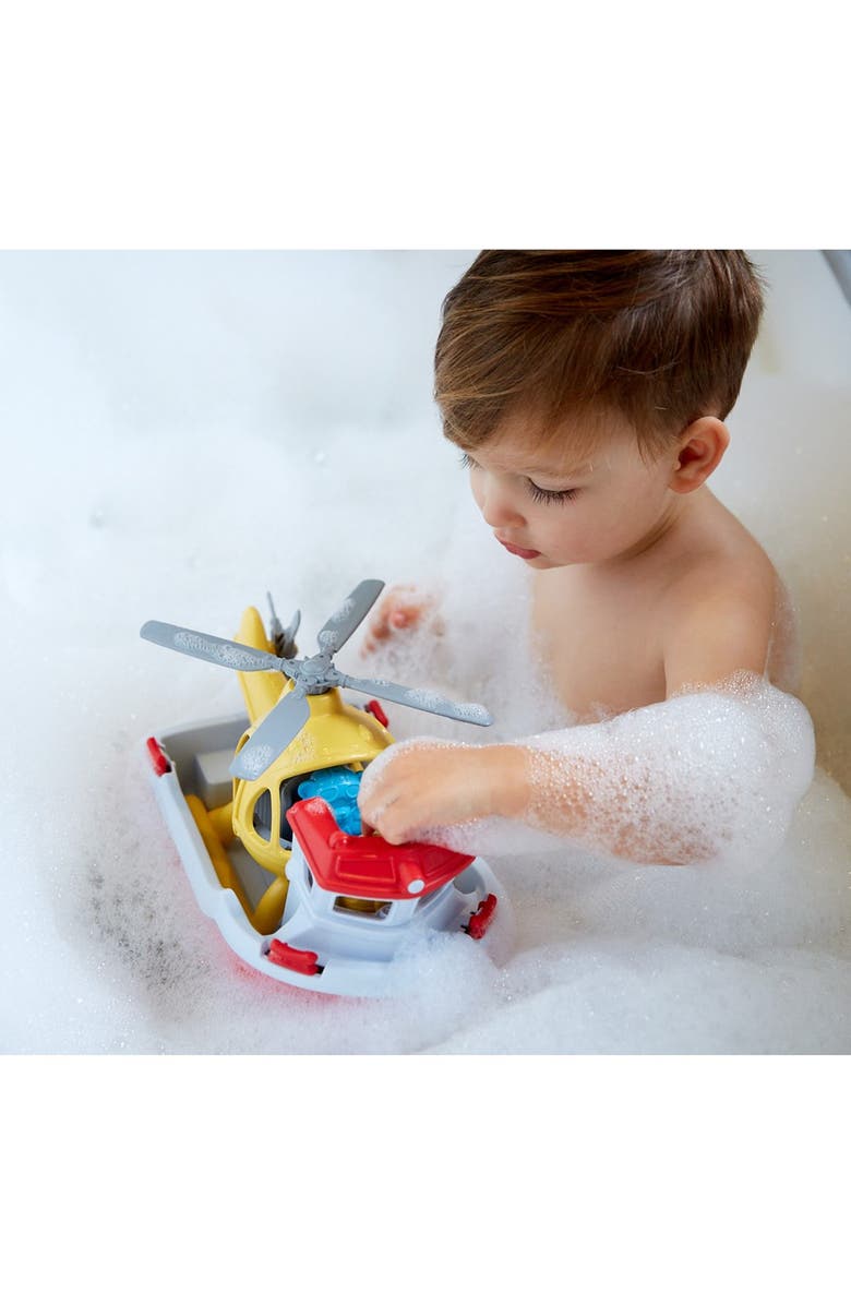 Green Toys Rescue Boat & Helicopter Playset, Alternate, color, Red