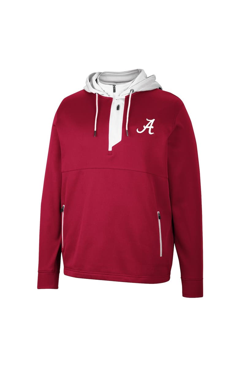 COLOSSEUM Men's Colosseum Crimson Alabama Crimson Tide Luge 3.0 Quarter-Zip Hoodie, Alternate, color, 
