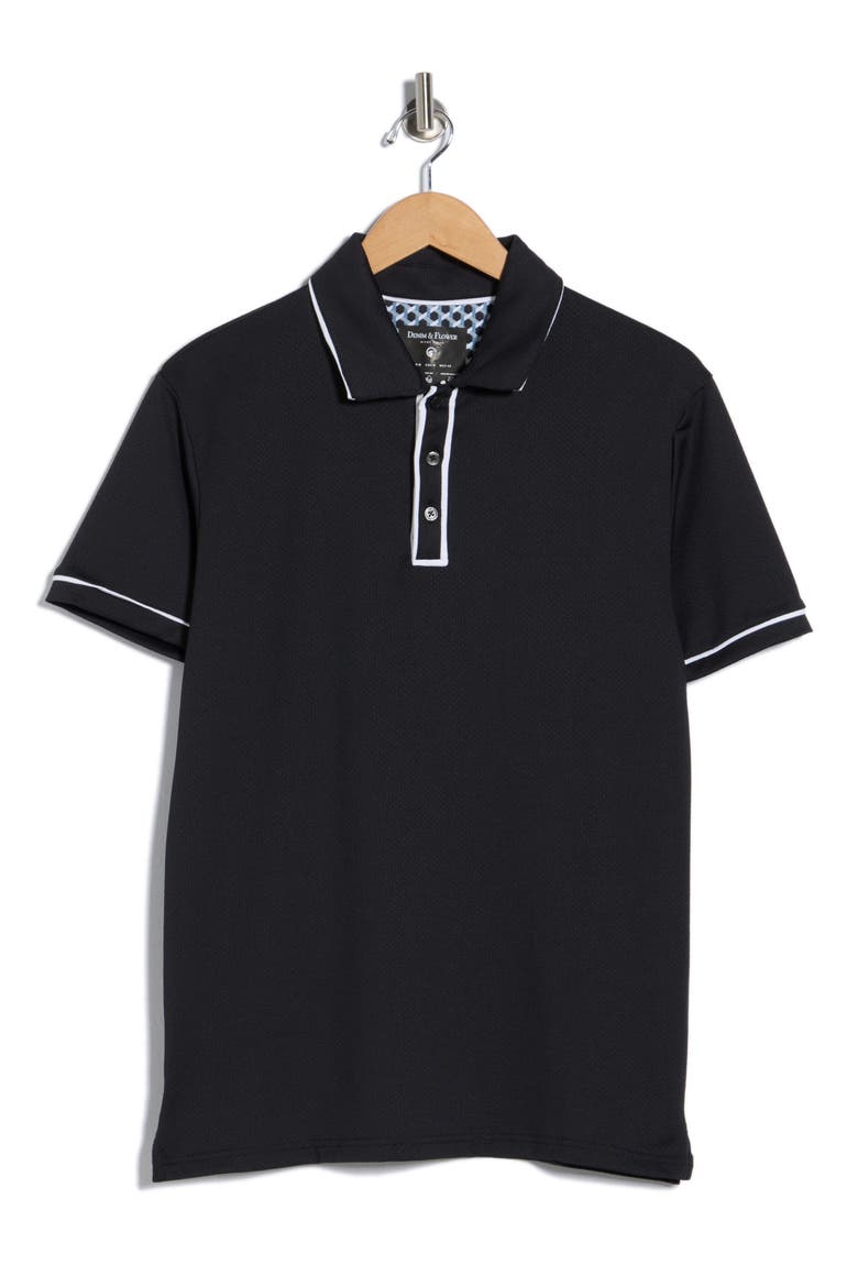 Tipped Short Sleeve Polo, Alternate, color, BLACK