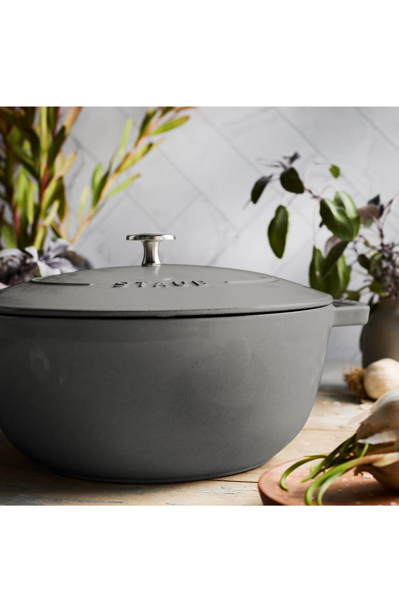 Staub 5-Quart Enameled Cast Iron Cocotte, Alternate, color, Graphite Grey