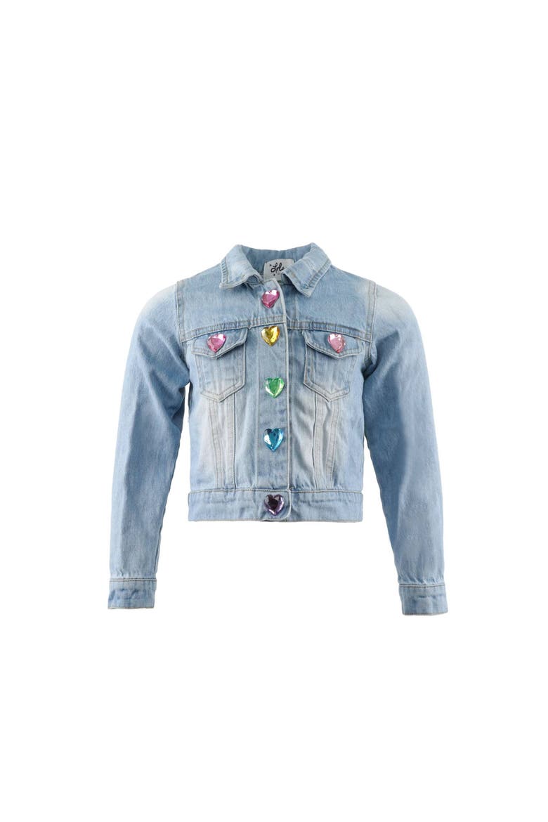 Unicorn Queen Denim Jacket, Main, color, Light Blue