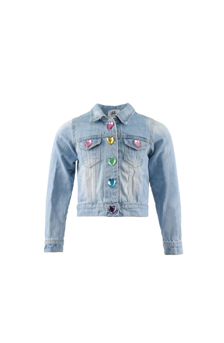 Lola + The Boys Unicorn Queen Denim Jacket, Main, color, Light Blue