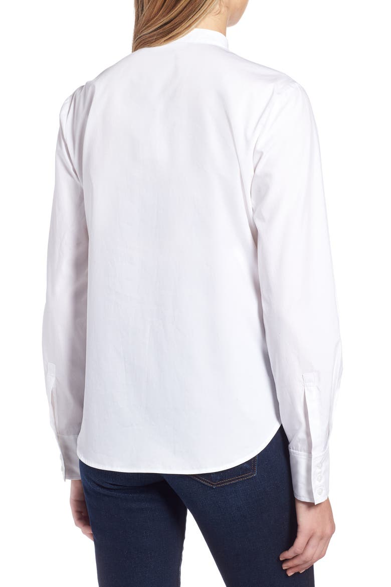 Ruffle Trim Top, Alternate, color, WHITE