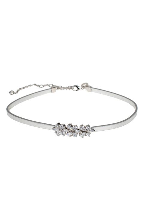 CZ BY KENNETH JAY LANE Marquise & Pear CZ Cluster Choker Necklace
