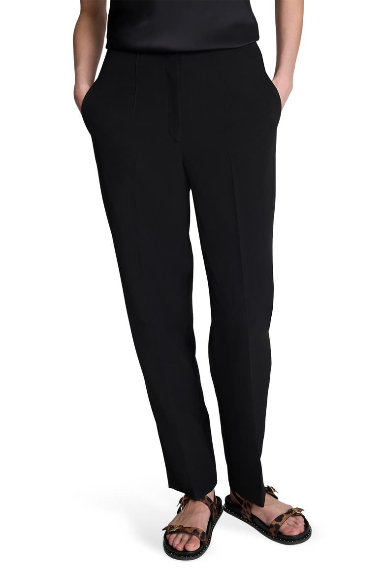 Luxe Twill Straight Leg Pants, Main, color, BLACK