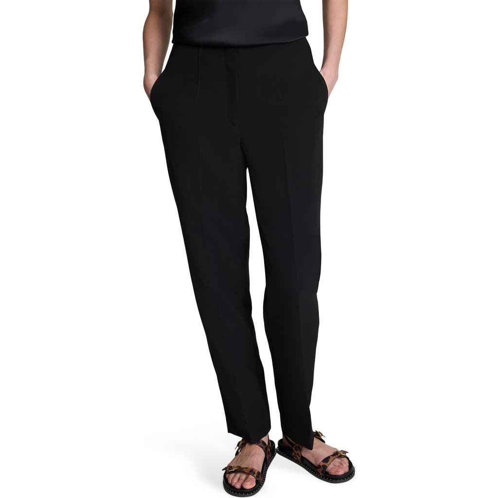 Kenneth Cole Luxe Twill Straight Leg Pants In Black